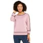 Womens Retrology 3/4 Sleeve Solid Crew Neck Tipped Sweater - image 3