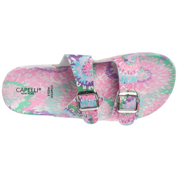 Womens Capelli New York Tie Dye Swirl Slide Sandals