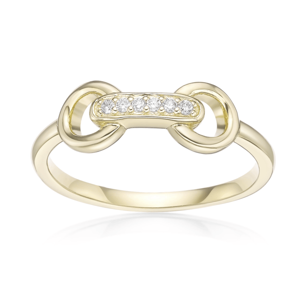 Brilliant Grown 18kt. Gold-Plated Lab-Grown Diamond Accent Ring - image 