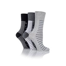 Womens gentle grip 3pk. Stripe Dot Star Multi Crew Socks