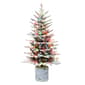 Puleo International 4.5ft. Pre-Lit Potted Flocked Arctic Fir Tree - image 1
