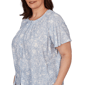 Plus Size Emaline Sapphire Serenade II Short Sleeve Floral Blouse - image 5