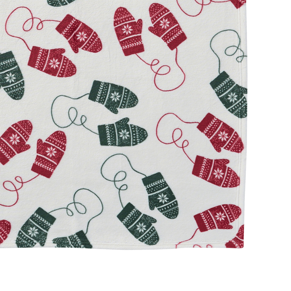 Hallmark Mittens Plush Holiday Throw Blanket