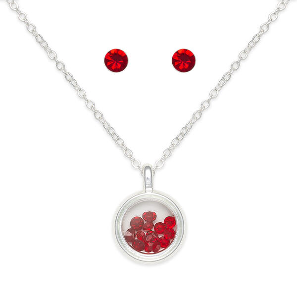 January Birthstone Shaker Necklace & Earrings Set - image 