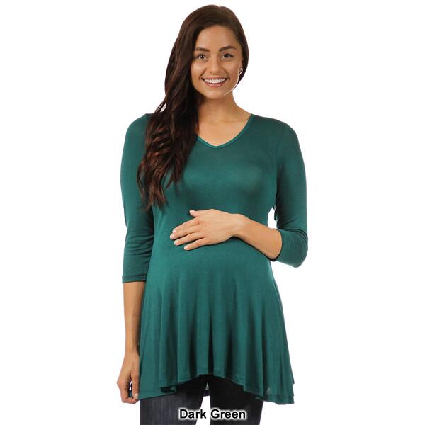 Womens 24/7 Comfort Apparel 3/4 Sleeve Tunic Maternity Top