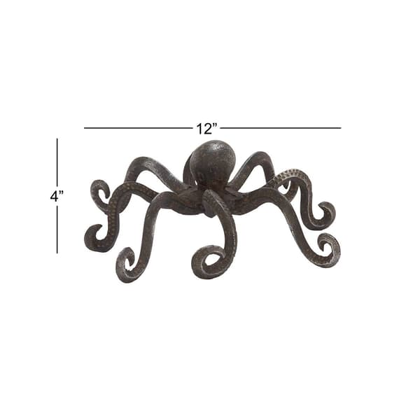 9th &amp; Pike® Black Metal Coastal Octopus Sculpture