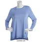 Womens Retrology Crew Neck Button Sleeve Side Slit Sweater - image 4