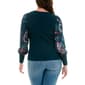 Womens Zac & Rachel Long Paisley Sleeve Rib Knit Sweater - image 2