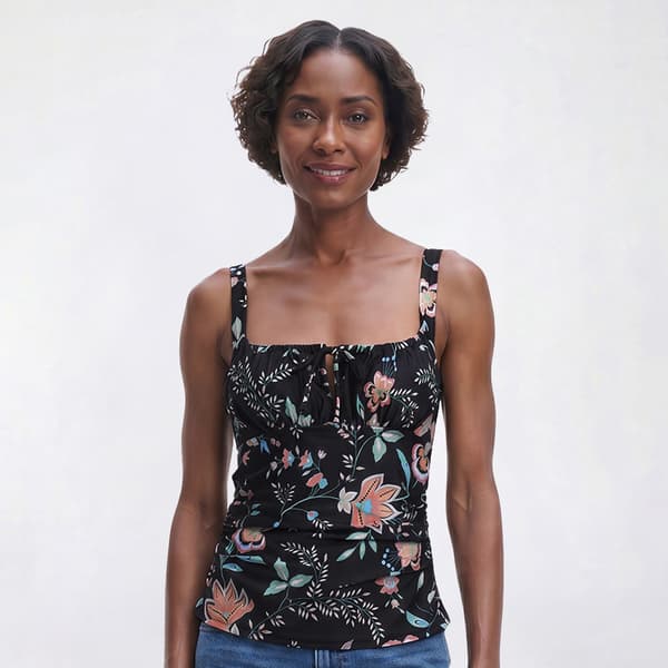 Womens Cupshe Floral Tunnel Tankini Swim Top