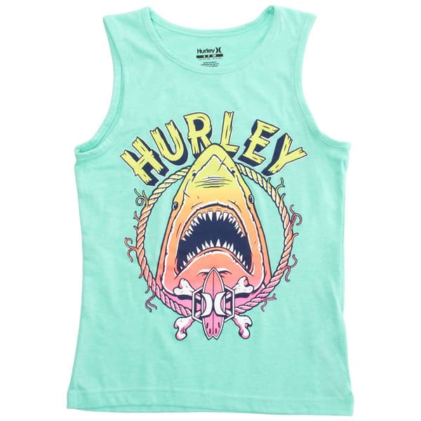Boys (8-20) Hurley Shark Graphic Tank Top - Aurora Green Heather