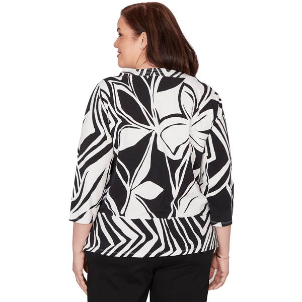 Plus Size Alfred Dunner Crowd Pleaser Dramatic Floral Blouse