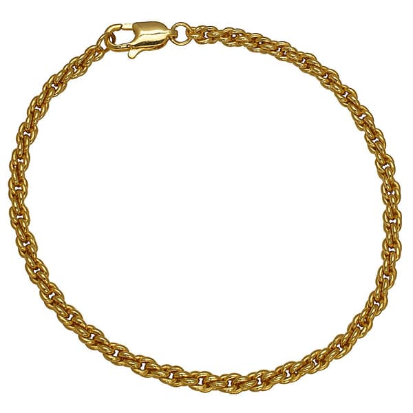 Gianni Argento 7in. Gold over Sterling Rope Chain Bracelet - image 