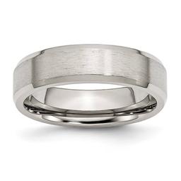 Mens Gentlemen's Classics(tm) Stainless Steel Flat Beveled Edge Band