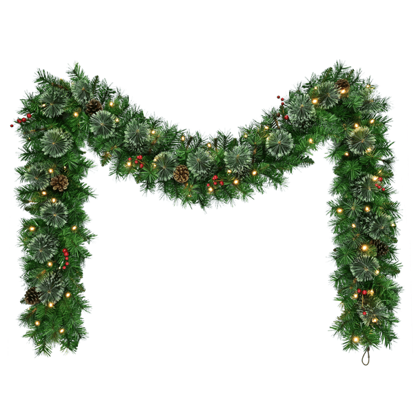 Puleo International 9ft. LED Warm White Artificial Pine Garland - image 