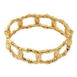 Design Collection Gold-Tone Cutout Bamboo Links Stretch Bracelet