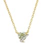 Gold Plated Sterling Silver Green Quartz & Diamond Pendant - image 1