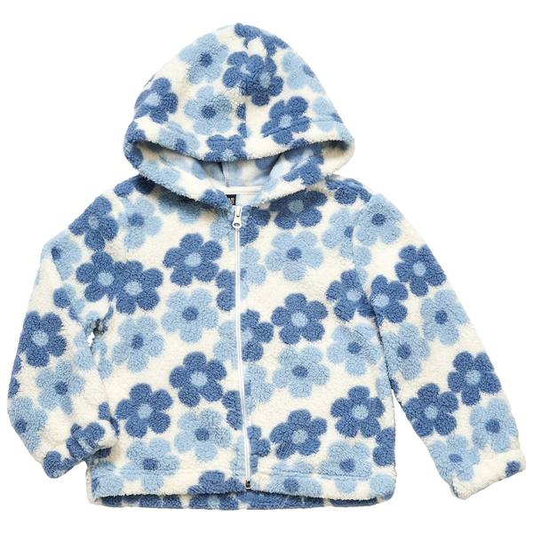 Girls (4-6x) Star Ride(R) Full Zip Sherpa Daisy Hooded Jacket - image 
