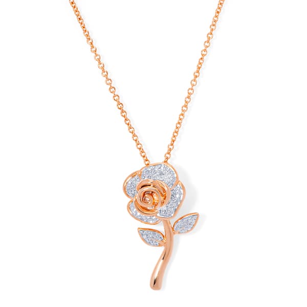 Gianni Argento Diamond Accent Rose Pendant - image 