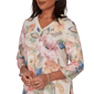 Womens Alfred Dunner Camden Market Bold Rose V Neck Blouse - image 5