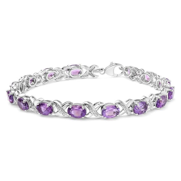 Haus of Brilliance Purple Amethyst & Diamond X-Link Bracelet