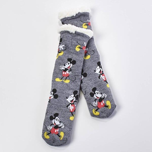 Womens Fuzzy Babba Mickey Cozy Slipper Socks - image 