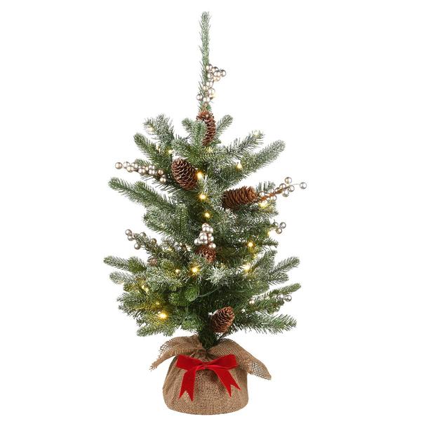 National Tree 2ft. Pre-Lit Snowy Morgan Spruce Tree - image 
