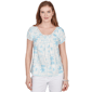 Plus Size Heart''s of Palm Aqua Fresh Printed Knit Crinkle Short - image 1