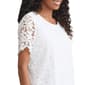 Womens Jones New York Short Sleeve All Over Daisy Lace Blouse - image 4