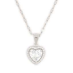 Gianni Argento Sterling Silver White Sapphire Heart Halo Pendant