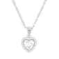 Gianni Argento Sterling Silver White Sapphire Heart Halo Pendant - image 1