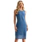 Womens CITY BLUES Solid Denim Mesh A-Line Dress - image 1