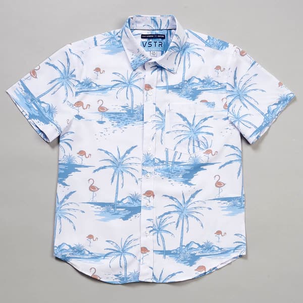 Boys &#40;8-20&#41; VSTR Flamingos 4-Way Stretch Button Down Shirt - image 