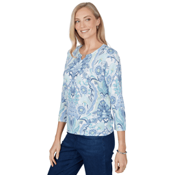Womens Alfred Dunner Ann Arbor Floral & Birds Blouse