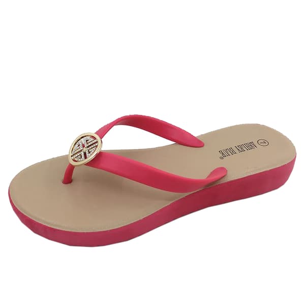 Womens Ashley Blue Glee Medallion Jelly Flip Flops