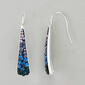 Silver Plated Brass Blue Crystal Dangle Earrings - image 2