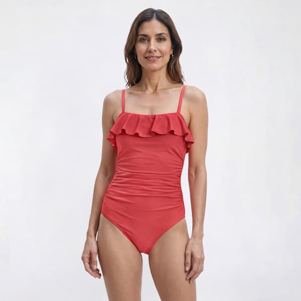 Womens Jones New York Ruffle Sweetheart One Piece Swimsuit - image 