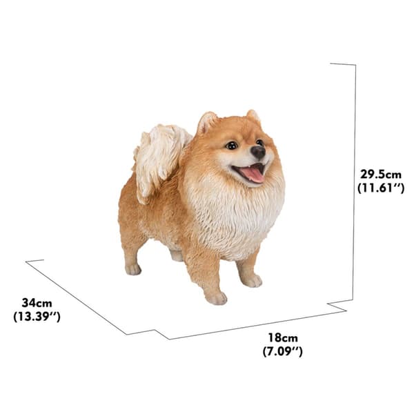 Hi-Line Gift Medium Standing Pomeranian Garden Statue