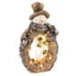 Alpine LED Snowman Statue with Carved Wood Look - image 1