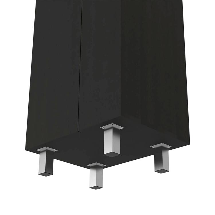 FM FURNITURE Norway Black Broom Closet Pantry