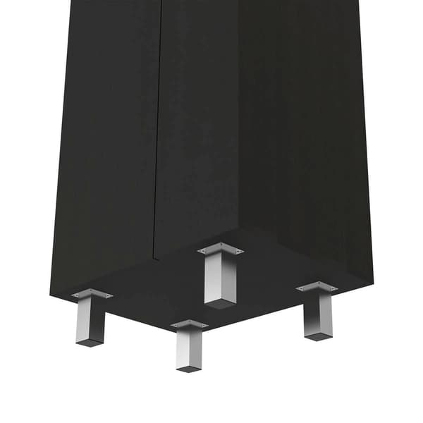 FM FURNITURE Norway Black Broom Closet Pantry