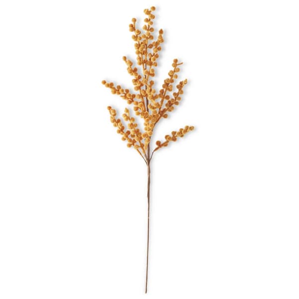 K&K Interiors Orange Flocked Berry Stem - image 