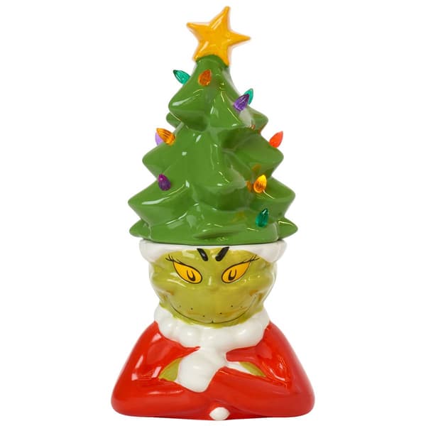 R Squared Grinch with Tree Cookie Jar - image 