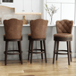HH2 Home Edenwood Chestnut Bar Height Swivel Stool w/ Tufted Back - image 8