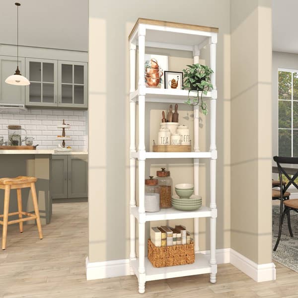 9th & Pike&#174; Farmhouse White Wood Shelving Unit