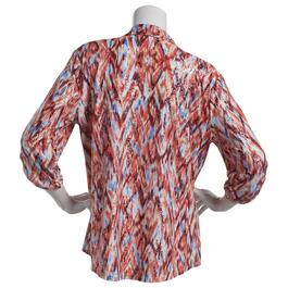 Womens Emily Daniels 3/4 Sleeve Button Down Abstract Blouse