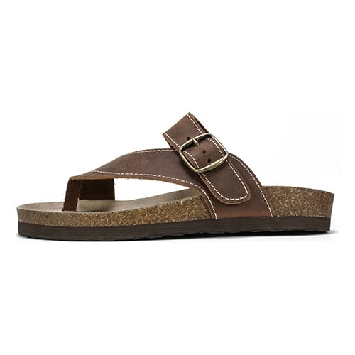 Womens White Mountain Carly Comfort Leather Footbed Sandals