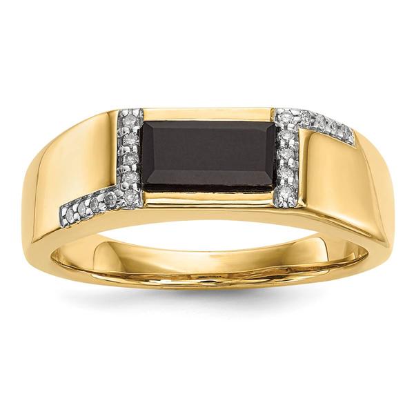 Mens Gentlemens Classics(tm) 14kt. Gold Onyx & 1/10ct. Diamond Ring - image 