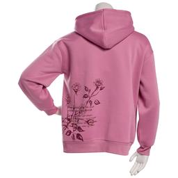 Juniors No Comment Fleece Foil Screen Pull Over Hoodie - Mauve