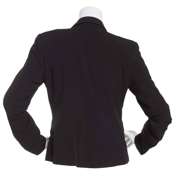 Juniors Leighton Bi Stretch One Button Fitted Blazer - Black