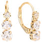 Athra 14kt. Gold Over Brass 3 Crystal Stones Huggie Hoop Earrings - image 1
